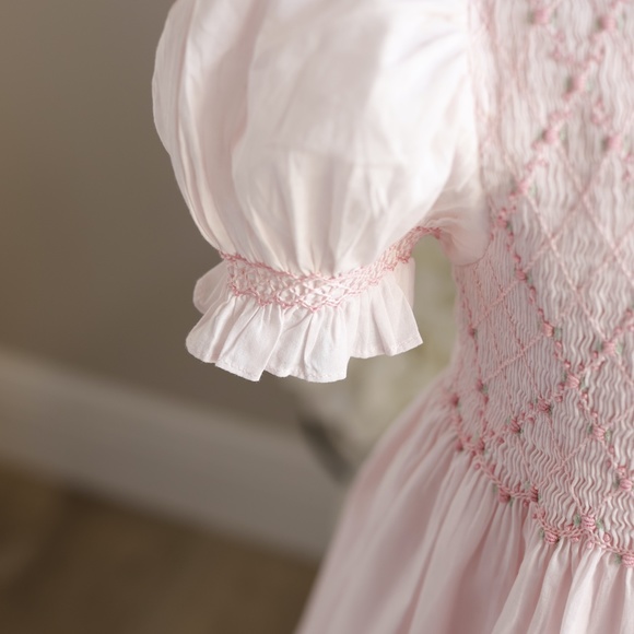 Strasburg Pink Smocked Dress size 4 Cotton Special Occasion New With Tags - Picture 4 of 6